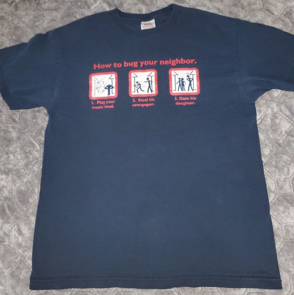 Vintage Y2K How To Bug Your Neighbors Shirt Gadzooks - Funny Tee - 2000s Humor - Picture 1 of 5